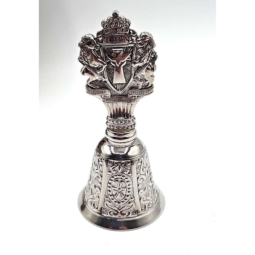 Vintage TBN Trinity Broadcasting Network Bethlehem Silver Tone Bell Made Spain